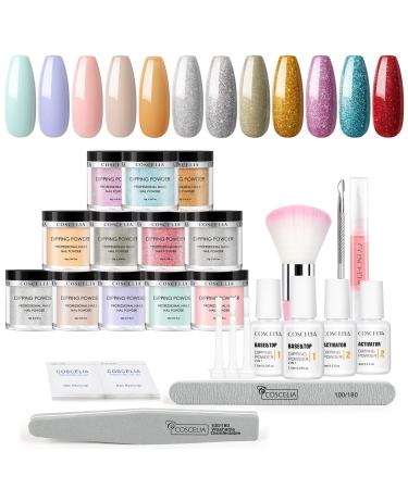 Dip Powders Nail Kit with 12 Colors Collection No Wipe Gel Base and Top Coat French Nail Tools Manicure Set for French Nail Art Starter DIY at Home No Need Lamp kit3