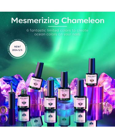 Modelones Chameleon Gel Nail Polish Set - 6 Colors Aurora Gel Polish Kit Glitter Blue Green Purple Red Brown Gel Polish Soak Off LED Nail Lamp Gel Nail Kit Home Gifts DIY Salon for Women - Buy Online on SooperMarket.com