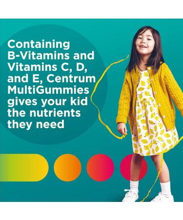 Centrum Junior MultiGummies Tropical Fruit Multivitamin and Multimineral Supplement Pineapple-Mango Dragonfruit and Passionfruit Flavours 60 count - Buy Online on SooperMarket.com