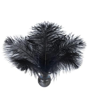 Piokio 20 pcs Natural Black Ostrich Feathers Plumes 8-10 inch(20-25 cm) Bulk for DIY Halloween Decorations  Wedding Party Centerpieces  Gatsby Decorations Black 8-10