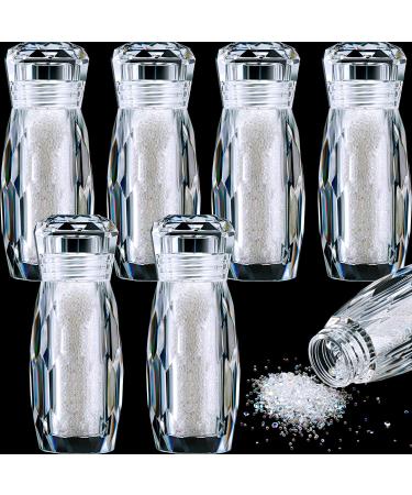 6 Bottles Diamonds Micro Caviar Beads Micro Pixie Beads Nail Beads Gravel Nail Stone Crystal Rhinestones Nail Decorations for DIY 3D Nail (AB Color)