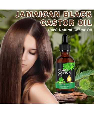 2PCS Jamaican Black Castor Oil - 100% Pure Organic Cold Pressed for Hair Eyelashes & Eyebrow Growth - Nourishing Castor Oil in Glass Bottles - Buy Online on SooperMarket.com