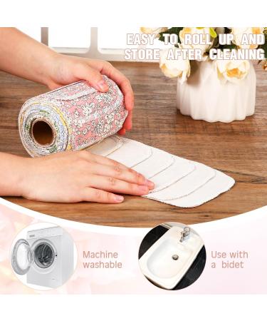 Vitalcozy Reusable Toilet Towels - Absorbent Cotton Kitchen & Bidet Towels | Eco-Friendly Washable Paperless - Pfauen Blossom Design - Buy Online on SooperMarket.com