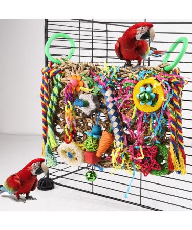 Wellensing Colorful Parrot Swing Toy | Natural Safe Wood Chew Block for All Birds (Red) - Buy Online on SooperMarket.com