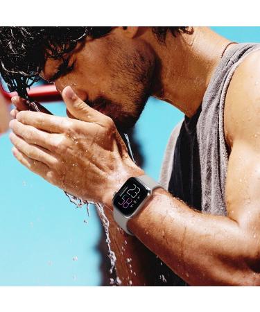 8 Pack Silicone Apple Watch Bands - Waterproof Sport Straps for iWatch Series 8 7 6 5 4 3 2 1 SE - Men Women Replacement Wristbands - Dark Gray/BlackWhite/Orange/Sky Blue/Wine Red - Buy Online on SooperMarket.com