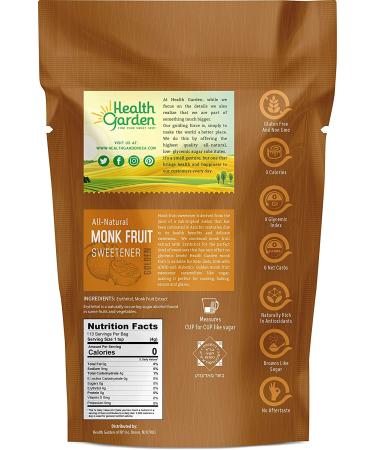 Health Garden Monk Fruit Sweetener Golden 16 oz - All Natural, Zero-Calorie Sweetener - Buy Online on SooperMarket.com