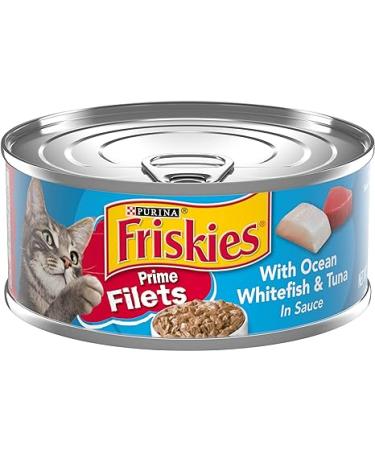 Purina Friskies Wet Cat Food, Prime Filets With Ocean Whitefish & Tuna in Sauce - (Pack of 24) 5.5 oz. Cans