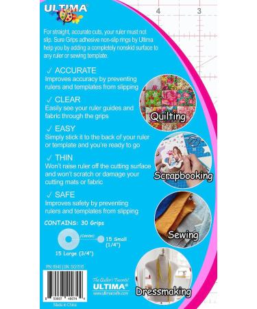 Ultima Sure Grips Non-Slip Ruler Grip Rings - 30 Rings for Quilting & Patchworking - Buy Online on SooperMarket.com