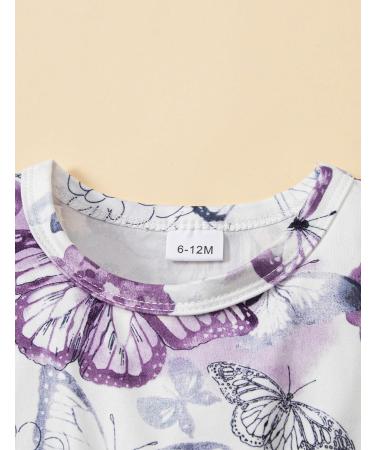 Puseky Toddler Baby Girls Floral Dress and Coat Set 6-12 Months - Purple Outfit - Buy Online on SooperMarket.com