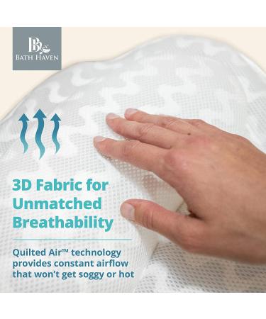 Spa Comfort Bath Pillow for Ultimate Relaxation | Back and Neck Support | Portable and Washable | 3D Air Mesh Technology | White - Buy Online on SooperMarket.com
