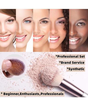BS-MALL 16 Pcs Makeup Brushes Set with Stand | Synthetic Foundation, Powder, Concealers, Eye shadows, Blush | Champagne Gold Cosmetic Brushes with 3 Makeup Sponges - Buy Online on SooperMarket.com