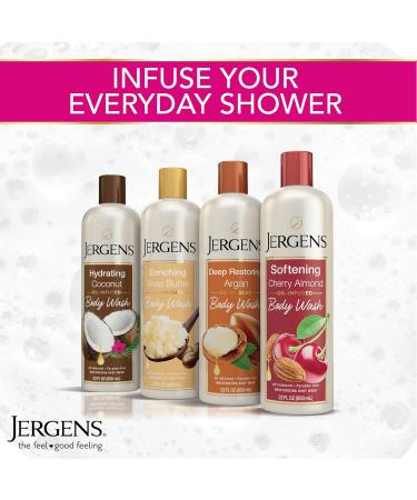 Jergens Deep Restoring Argan Body Wash Daily Moisturizing Cleanser Paraben Free 22oz Infused with Nourishing Argan Oil pH Balanced & Dermatologist Tested - Buy Online on SooperMarket.com