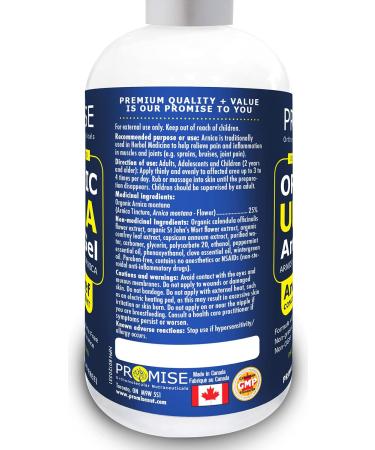 Promise Organic Ultra Arnica Lotion Pain Relief Maximum Strength European Certified Arnica Made in Canada (340ml) - Buy Online on SooperMarket.com