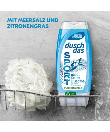 Duschdas 3-in-1 Shower Gel & Shampoo Sports Cold Shower - Limited Edition with Sea Salt & Lemongrass Scent | 6 x 225ml Pack - International Shipping Available - Buy Online on SooperMarket.com