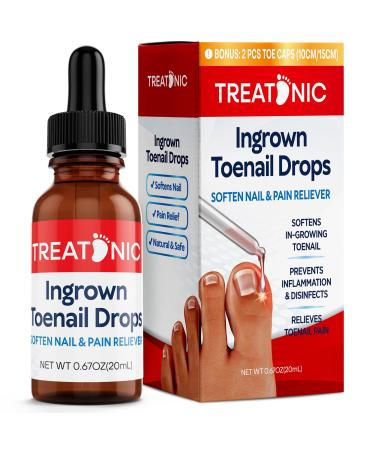 Ingrown Toenail Treatment - Ingrown Toenail Pain Reliever and Softener Kit for Easy Trimming with Silicone Gel Toe Caps Clear
