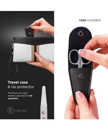 Fabcare Professional Nail Scissors Set | Extra Sharp Micro-Teeth Design for Fingernails & Toenails | Curved Edge with Case & Ebook - Ideal for Left-Handed Users - Buy Online on SooperMarket.com