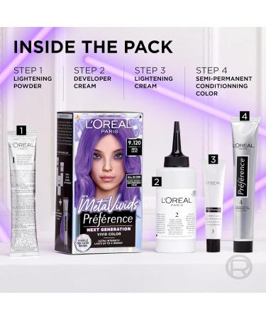 L'Oreal Paris Preference Meta Vivids Lilac 9.120 Hair Colour Kit - Semi-Permanent 2-in-1 Bleach & Colour - 1 Count - Buy Online on SooperMarket.com