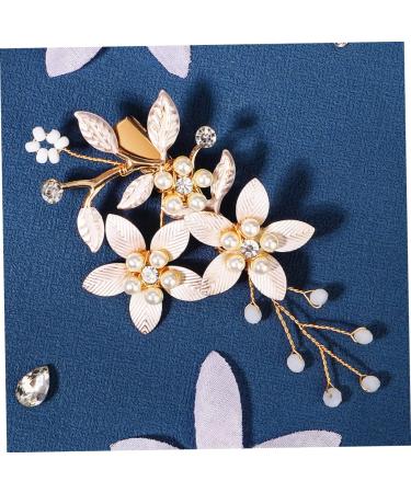 Didiseaon Bride Wedding Hairpin Rose Hair Clip Bride Accessories Flower Clip Bridesmaid Hair Accessories Gold Headpiece Bridal Hair Clip Wedding Headpiece Issue Card Temperament Rhinestone - Buy Online on SooperMarket.com
