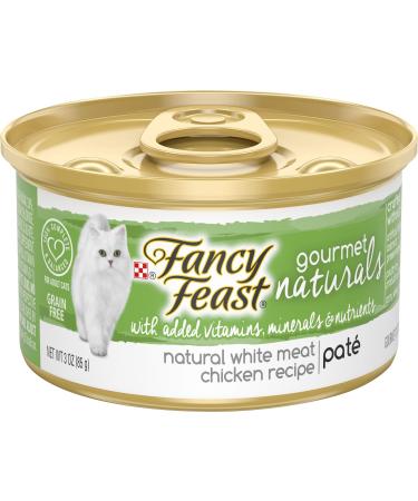 Purina Fancy Feast Gourmet Naturals Grain Free Pate Adult Canned Wet Cat Food Chicken 3 Ounce (Pack of 12)