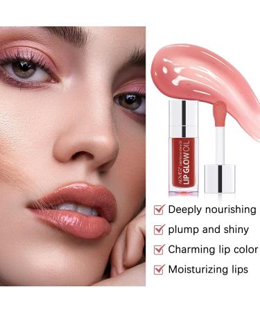 SBHEANGBA Moisturizing Lip Oil No-Sticky Lip Gloss Tinted Lip Balm Lip Care Long Lasting Clear Liquid Lipsticks Plump Lip Glow Oil For Dry Lip's Moisturizing Hydrating And Nourishing Rosewood 03# Rosewood - Buy Online on SooperMarket.com