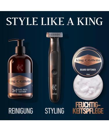 King C. Gillette Beard Balm for Men (100ml) - Shea Butter Argan Oil & Cocoa Butter - Ideal Beard Care & Gift - Buy Online on SooperMarket.com