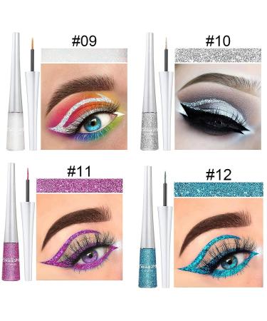 Gireatick 16PCS Liquid Glitter Eyeliner Set - High Pigmented Colors for Brightened Eyes | Waterproof Metallic Shimmer Eyeshadow Kit - Buy Online on SooperMarket.com