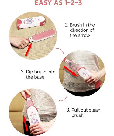Fur Magic Pet Hair Remover Lint Brush - Self-Cleaning Base - Double-Sided Brush for Dog and Cat - Pink Limited Edition - Buy Online on SooperMarket.com