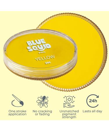 Blue Squid PRO Face Paint - Classic Yellow 30gm - Professional Water Activated Face & Body Paint for Halloween & SFX - Buy Online on SooperMarket.com