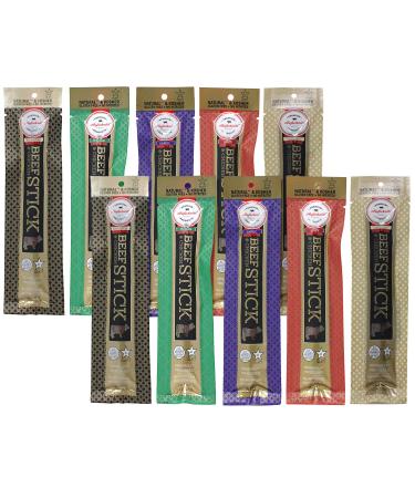 Aufschnitt All Natural Kosher Gluten Free Beef and Chicken Sticks Variety Pack Certified Kosher - Star-K, No Nitrates 1 oz - 10 pack Variety 1 Ounce (Pack of 10)