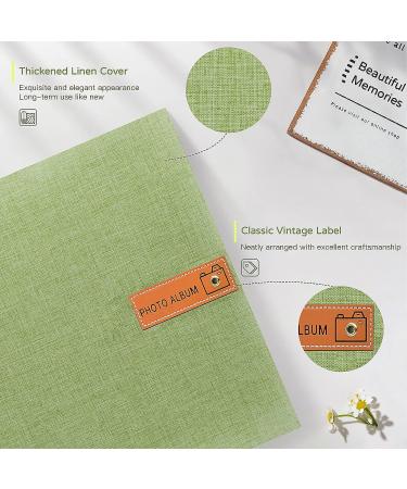 Popotop Large Self-Adhesive Photo Album - 40 Pages Scrapbook for Family and Wedding Memories - Grass Green - Includes Metal Pen and Plastic Board - DIY 4x6, 5x7, 8x10 Picture Book - Buy Online on SooperMarket.com
