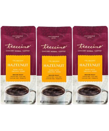 Teeccino Chicory Herbal Coffee Medium Roast Caffeine Free Hazelnut 11 oz (312 g)
