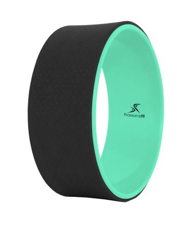 Prosource Fit Yoga Wheel Prop 12 for Improving Yoga Poses & Backbends, Flexibility, Balance, Stretching, Relaxation, Black/White Black/Green