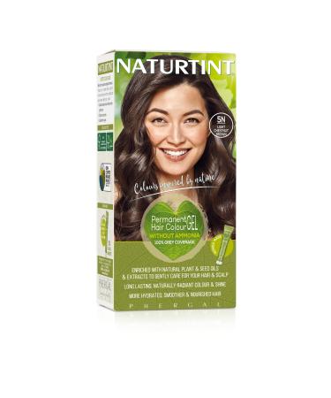 Naturtint Permanent Hair Color 5N Light Chestnut Brown (Pack of 1), Ammonia Free, Vegan, Cruelty Free, up to 100% Gray Coverage, Long Lasting Results