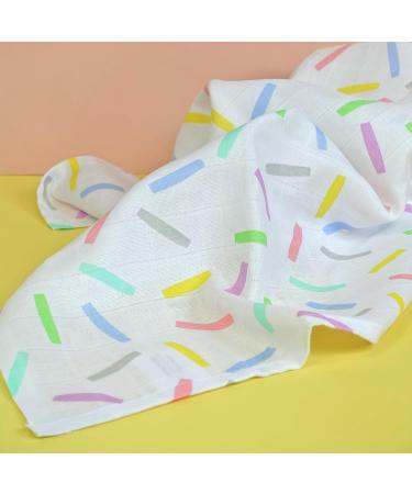 MuslinZ 6pk Baby Muslin Squares 70x70cm - 100% Pure Cotton, Absorbent & Breathable - Confetti Print - Buy Online on SooperMarket.com
