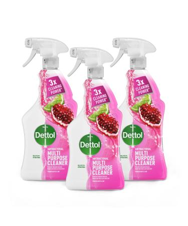 Dettol Antibacterial Multipurpose Cleaning Spray | Removes Grease & Burnt On Food Pomegranate Scent 1 Litre (Pack of 3)