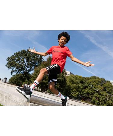 Champion Boys Heritage Script Mesh Short Medium - Crayon Orange/Navy - Buy Online on SooperMarket.com