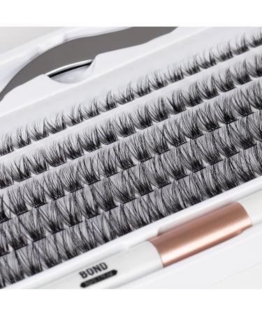 SISILILY Lash Extension Kit - DIY Natural Cluster Lashes with Glue, Tweezers & Bond - C D Curl 10/12/14/15/16mm - 120 Clusters (DM17-mix) - Buy Online on SooperMarket.com