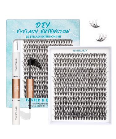 SISILILY 280pcs Lash Clusters Fluffy Cluster Eyelash Extensions 30D 40D Individual Lashes with Bond and Seal-Mega Cluster Lashes False Eyelashes with Eyelash Remover and Lash Tweezers D Curl-30D+40D 30D+40D-280PCS KIT
