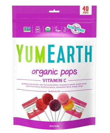 Yummy Earth Organic Vitamin C Lollipops- Over 40 Pops
