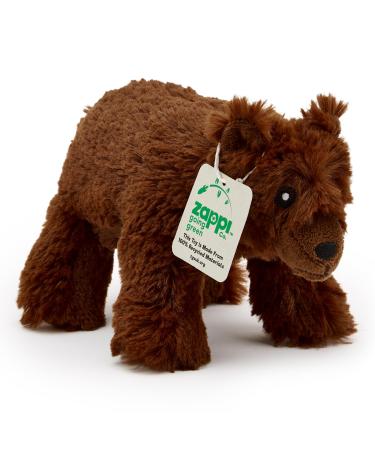 Zappi Co Ultra Soft Grizzly Bear Plush Toy (21cm Length) - 100% Recycled Eco-Friendly Newborn Gift Realistic Lifelike