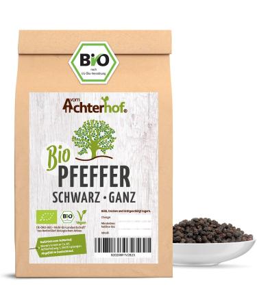 Black pepper whole ORGANIC | 500g | Black peppercorns for the mill | from Achterhof 500 g (1 pack)