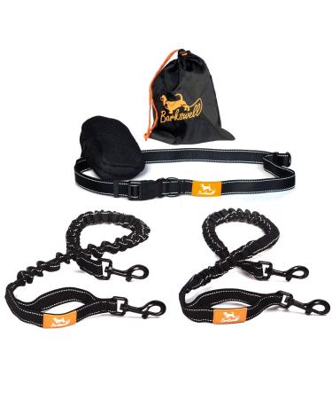 Jogging leash dogs - hand -free dog leash for running and hiking - belly belt dog leash - elastic bungee line up to a weight of 60kg original two dogs