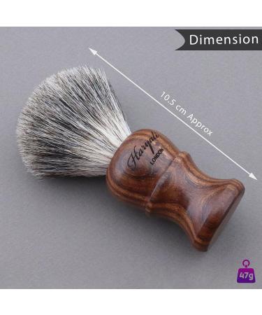 Haryali London Men's Wooden Shaving Set - Straight Razor Black Badger Hair & Stand | Best International Shipping - Buy Online on SooperMarket.com