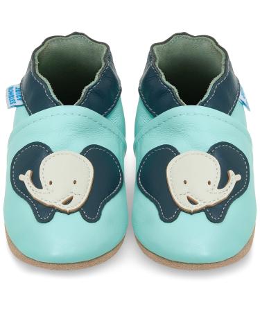 Baby Shoes with Soft Sole - Baby Girl Shoes - Baby Boy Shoes - Leather Toddler Shoes - Baby Walking Shoes 0-6 Months Happy Elephant