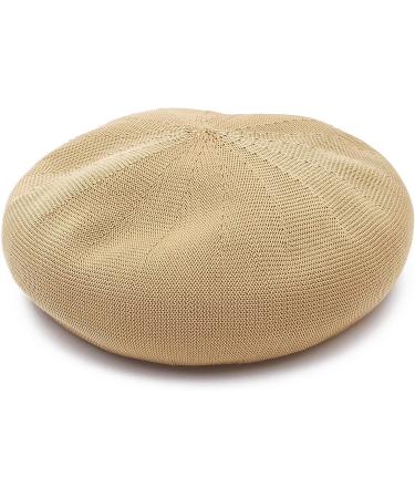 GEMVIE Womens Summer Beret Hat - Elegant Solid Color Artist Cap - Camel 7-7 1/4 - Buy Online on SooperMarket.com