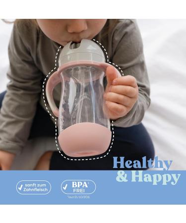 DentiStar Strohhalmbecher 260 ml - Baby Bottle with Dynamic Straw for 6 Months+ | Anti-Slip Design & Cleaning Brush | BPA Free Mint - International Shipping Available - Buy Online on SooperMarket.com