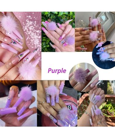 12 PCS 3D Magnetic Fluff Balls Nail Charms - Colorful Pom Pom Nail Art Supplies for Acrylic Nails - Buy Online on SooperMarket.com