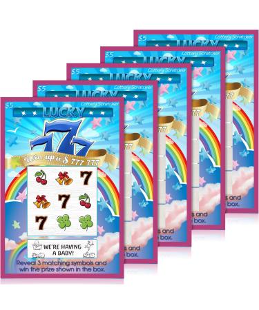 20 Pieces Pregnancy Announcement Cards Baby Announcement Fake Lottery Scratchers Tickets Novel Birth Reveal Fake Lottery Scratchcards to Make an Pregnancy Announcement Surprise Your Family Friends