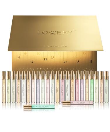 Advent Calendar 2024 Adult Gift Set for Women 24pc Perfume for Women and Men Assorted Fragrance Sets Floral Perfume Sampler for Travel - Birthday Gold