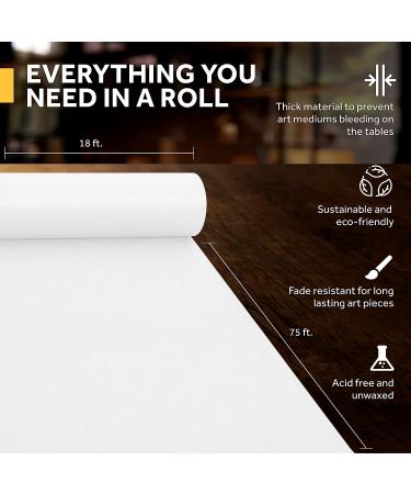 White Kraft Arts and Crafts Paper Roll - 18x175' - Made in USA - Ideal for Painting, Wall Art, Bulletin Board, Gift Wrapping, and Kids Crafts - Buy Online on SooperMarket.com